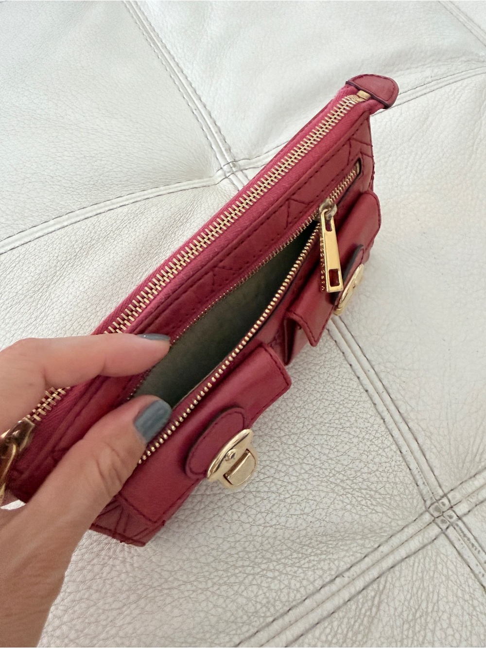 Marc Jacobs Quilted Rose Pink Wristlet Wallet with Gold Hardware - Picture 6 of 14